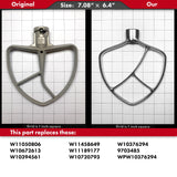 Flat Beater Replacement for KitchenAid 7/8 Qt. Bowl-Lift Stand Mixers/Polished 18/8 Stainless Steel Paddle Accessories/No coatin