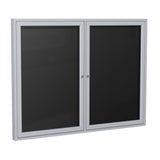 Ghent 36 x 48 2Door Outdoor Satin Aluminum Frame Enclosed Vinyl Letter Board, Black (PA23648BXBK) Made in USA