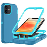 Ylzhe for iPhone Mini 13 Case,12 Mini Phone Case 3-Layer i Phone 12 Mini [No Screen Protector] for iPhone Mini 12/13 5.4 Lake Bl