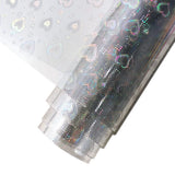 HYANG Transparent Love Rain PVC Super Clear Holographic Vinyl Faux Leather Sheets 1 Roll 12 x 53 (30cm x 135cm) for DIY Bows Ear