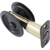Round Pocket Door Lock, Privacy (Bed/Bath) Latch, 23/4 Backset, RCL, Matte Black by Stone Harbor Hardware