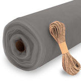 Luceinvita Gray Tulle Fabric Roll, 54 x 40 Yards (120FT) Tulle for Wedding Decoration DIY Tutu Party Backdrop Baby Shower Table