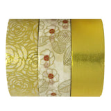 allydrew Gold Bloom Washi Masking Tape (Set of 3), 10M L x 15mm W