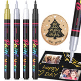 DAPAWIN Permanent Oil Based Paint Markers: 4 Colors Waterproof Permanent Paint Pens for Metal, Rock, Wood Craft, Plastic, Fabric