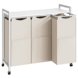 HOOBRO Laundry Sorter 3 Section, Laundry Hamper with Wheels, 311.5 Gal (43.4L), Rolling Laundry Basket, Pull-Out and Removab
