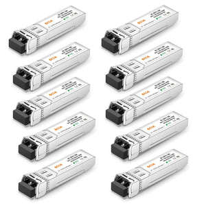 10Pack 10G SFP+ Transceiver, 10GBase-SR LC Multiple-Mode Module for Cisco SFP-10G-SR, Ubiquiti, D-Link, Supermicro, Netgear, Mik