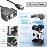 AKWOR Ethernet Splitter, RJ45 1 Male to 2 Female LAN Ethernet Cable Splitter Suitable Super Cat5, Cat5e, Cat6, Cat7 LAN Ethernet