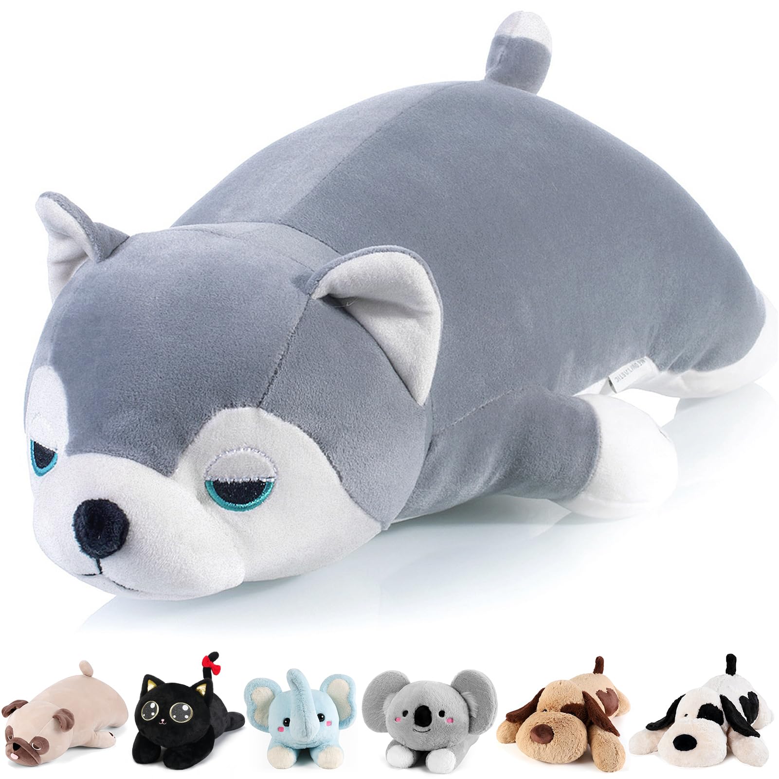 meowtastic Cute Weighted Stuffed Animals - 21 3.5 lbs Weighted Husky Stuffed Animal Huskies Plush Pillow, Big Weighted Stuffed
