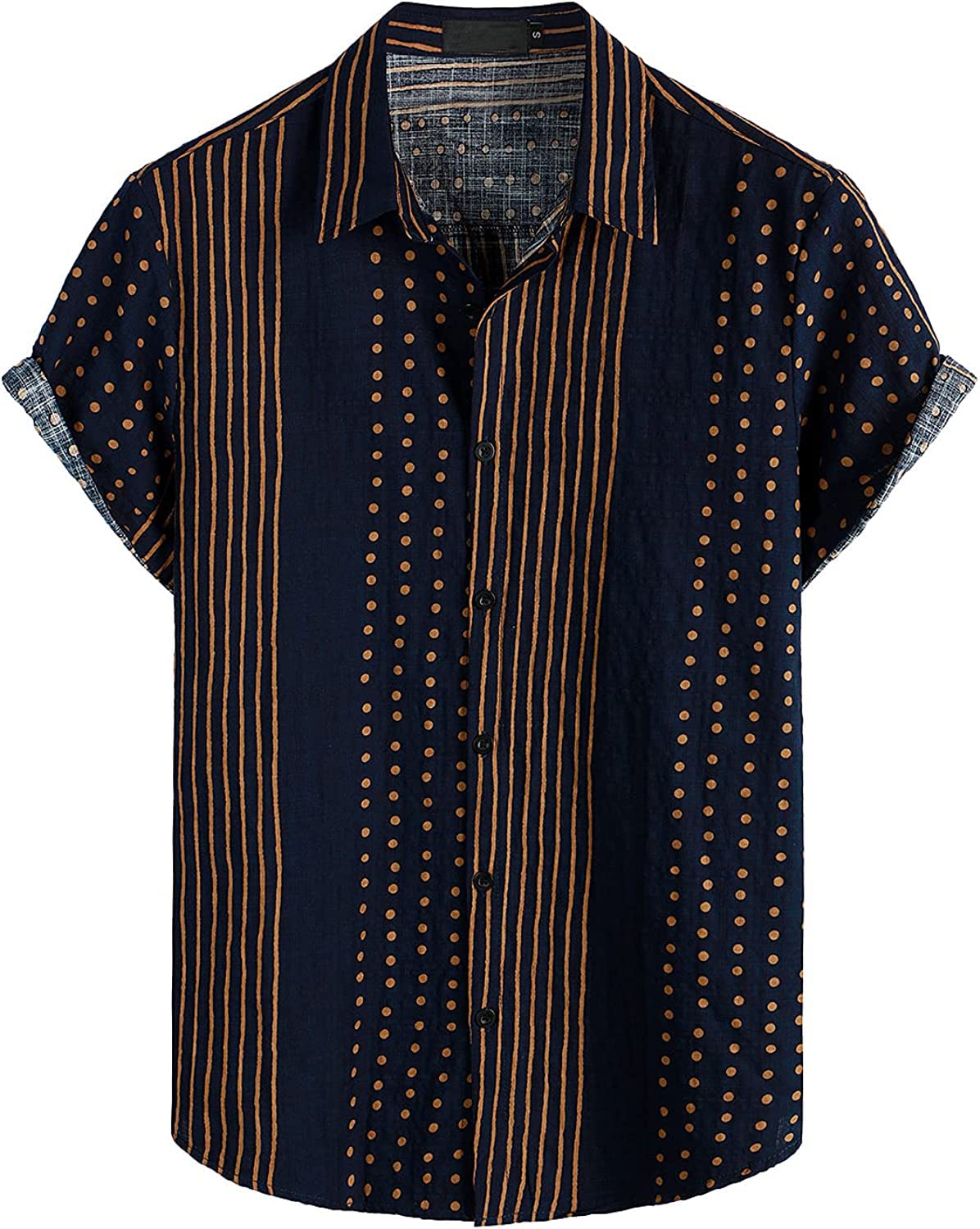 Anni Designer Men'S Cotton Blend Digital Printed Stitched Half Sleeve Shirt (Unis Blue-Nw_M_Blue_Medium),Blue,M