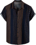 Anni Designer Men'S Cotton Blend Digital Printed Stitched Half Sleeve Shirt (Unis Blue-Nw_M_Blue_Medium),Blue,M