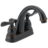 Delta Faucet Windemere Centerset Bathroom Faucet, Oil Rubbed Bronze Bathroom Sink Faucet, 2 Handle Bathroom Faucet, Metal Drain 