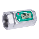 GRYVOZE 2 Inch NPT Digital Flow Meter, 15.8-132 GPM Inline Fuel Turbine Flowmeter with LCD Display for Water, Diesel, Gas Oil, G