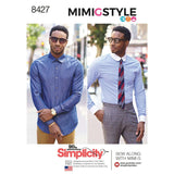 Simplicity US8427BB Mens Fitted Dress Shirt with Collar Sewing Patterns by Mimi G, Sizes 4452
