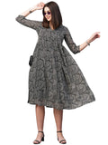 Gosriki Women'S Georgette Printed Western Midi Dress (Brg-Drs-Black-Gs_Xxl_Black_Xx-Large),Black,2,B0BW9PBP8T