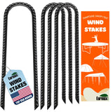 Eurmax USA U-Shaped-Rebar-Stakes-12-Inch, Ground Stakes Heavy Duty Trampoline Stakes Rebar Galvanized for Camping Tent Trampolin