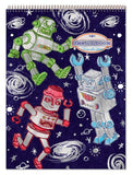 eeBoo: Silver Robots Sketchbook, 60 Pages, Durable SpiralBound Sketchbook, Matte Paper, Can be Used for Doodling, Coloring, Ske