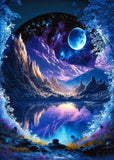 KINPLUB 5D Diamond Painting Kits for Adults, Blue Moon Landscape Diamond Art Kits for Beginners, DIY Full Round Drill Dream Nigh