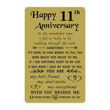 TANWIH 11 Year Anniversary Card for Him Husband - Happy 11th Anniversary Card Gifts for Men, 11 Year Down Forever to Go, Brass E