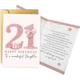 Spercy 21st Birthday Card for Daughter, 21st Birthday Card for Girls, 21 Year Old Gift from Mom Dad Parents