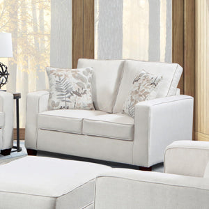 American Furniture Classics Relay Linen Loveseat With Two Throw Pillows Sofas, Soft Washed Cream Tweed