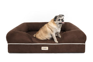 Friends Forever Large Dog Bed, Orthopedic Dog Sofa Memory Foam Mattress, Calming Dog Couch Bed, Wall Rim Pillow, Water Resistant