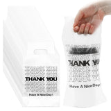 Whaline 1000 Count Thank You Handle Drinking Bags 1 Cup Plastic Packaging Poly Bag Carriers for Delivery Take Out Cup Holder Bev