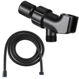 Mimorou 79 Inch Stainless Steel Shower Hose with Adjustable Shower Arm Holder and Head Replacement (Black)