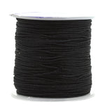 Mandala Crafts Nylon Satin Cord for Jewelry Making - 1mm 109 Yards Nylon Black Strings Rattail Chinese Knotting Cord for Bracele