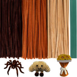 300Pieces Brown Pipe Cleaners with 20Pieces Flower Stems, Pipe Cleaner Crafts for DIY Art and Craft Projects Creative Gift Party