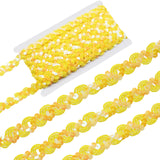 Yalulu 10 Meters Gleaming Ribbon Spangle Flat Sequins Paillette Ribbon DIY Sewing Trim Bridal Wedding Applique (Yellow)