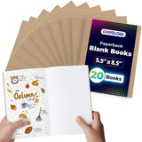 Hygloss Blank Books 5.5 x 8.5 Inches - 20 Pack - Kraft Color Paperback for Drawing & Writing - Empty Books for Journaling, Sketc