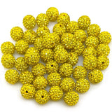 12mm Rhinestone Beads 100pcs 12mm Diameter Charms Mix Colors Randomly for Jewelry Making (Clay Yellow)