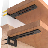 LEOPO 8 Inch 4 Pack Openwork T Shelf Brackets for DIY Floating Shelf,1/5 Inch Thick Heavy Duty Metal Shelf Bracket,L Brackets fo