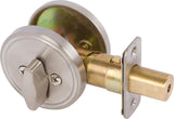 Delaney Hardware 206-S-US15-One-Sided Deadbolt Full Bore One Sided Deadbolt Full Bore, Satin Nickel