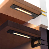 LEOPO Openwork 8 Inch 4-Pack Heavy-Duty Shelf Brackets, 1/5'' Thick Carbon Steel, Built-in LED Lights (3000K Warm White with Rem