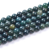 Natural Green Moss Agate Loose Beads for Jewelry Making 12mm Round Semi Precious Gemstone 15 inch(31-32pcs/strand)