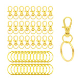 50pcs Golden Swivel Snap Hooks with Split Key Rings Premium Metal Length: 1.26inch(32mm) Inside Width: 0.39inch(10mm)