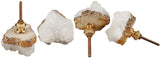 JIC Gem 4 Pack Crystal Stone Cabinet Knobs Quartz Geode Druzy Gold-Plated Handles Natural Gemstone Cupboard Drawer Pulls for Hom