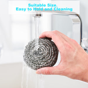 15 Pack Steel Wool Scrubber, Metal Kitchen Scrubbing Sponges, Dishwashing Scouring Pads Heavy Duty, Premium Stainless Steel Scru
