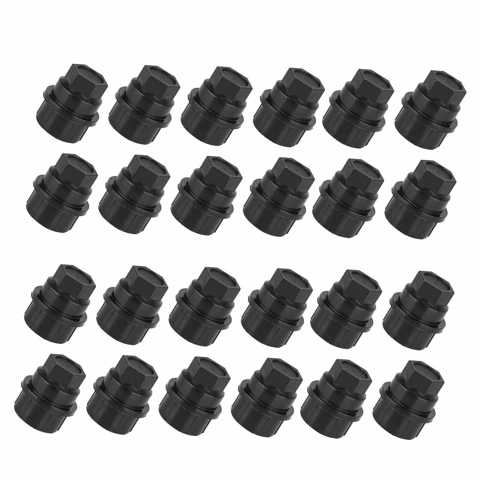FZJDSD 24pcs 15646250 Black Wheel Lug Nut Caps Covers fit for Chevy fit for Cadillac fit for Gmc 1500 2500 Truck Thread Size M27