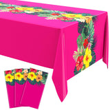 Irenare 3 Sheets Hawaiian Luau Tablecloths for Party Decoration 54 x 108 Tropical Palm Leaves Table Cloth Hawaii Disposable Re