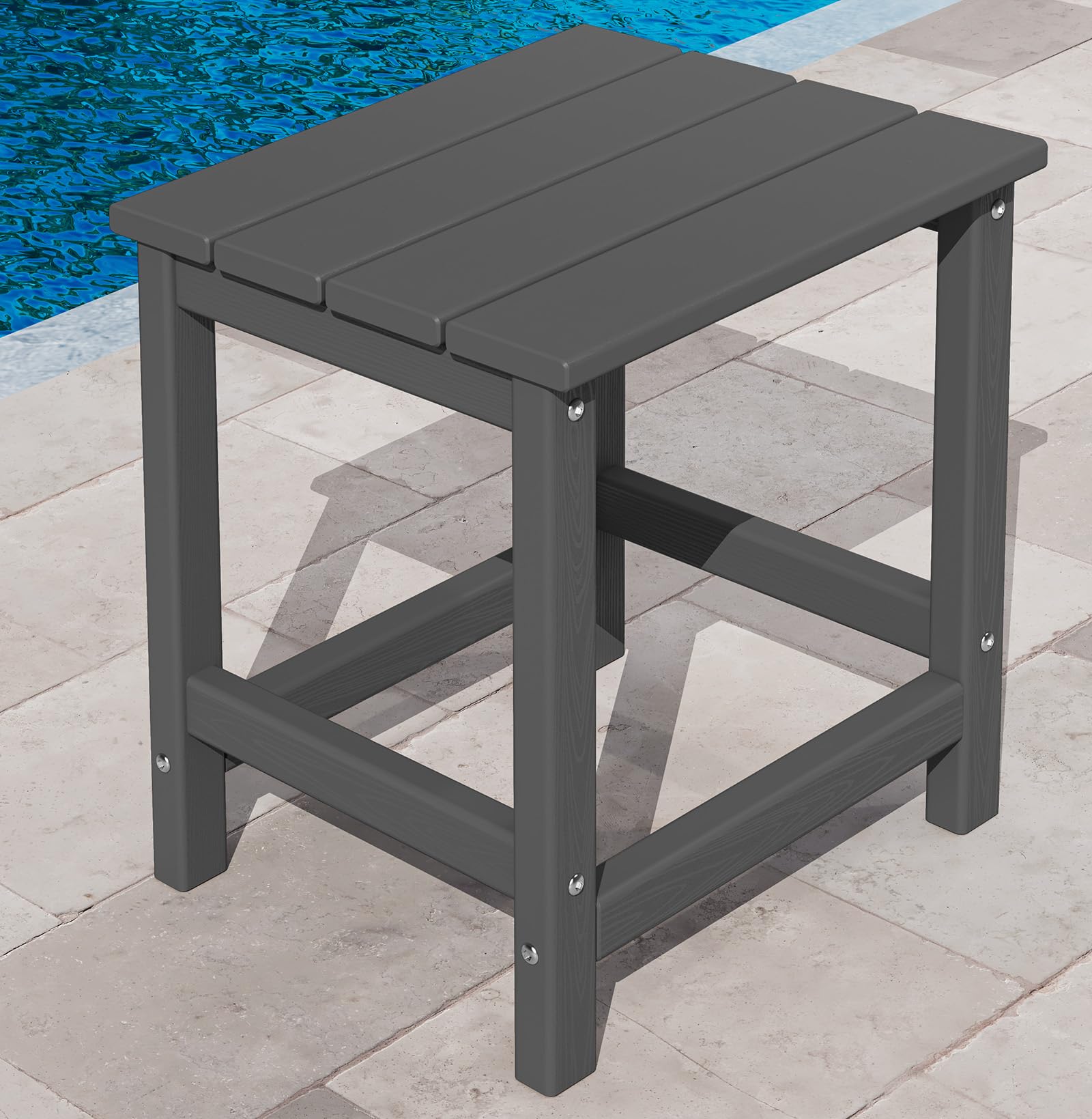 KINGYES Adirondack Outdoor Side Table, Gray