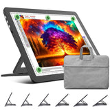 TOHETO Rechargeable A3 Light Board with Stand, Bag, Super Bright Magnetic Light Pad with Side Buttons, Wireless Light Box for Tr