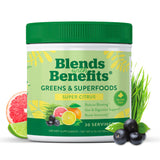 360 Nutrition Blends with Benefits Super Greens Powder w/Probiotics, Digestive Enzymes, Sugar & Gluten Free, Plant Based Superfo