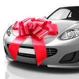 Mifflin-USA Big Car Bow (Matte Red, 30 inch) Gift Bow, Giant Bow for Car, Birthday Bow, Huge Car Bow, Big Red Bow, Christmas Bow