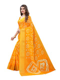 Satrani Womens Woven Cotton Blend Saree (1985St482_Turmeric Yellow)