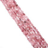 BEADIA Irregular Natural Strawberry Crystal Stone Loose Semi Gemstone Beads for Jewelry Making 5-8mm 38cm