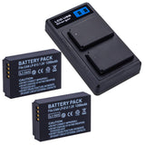 2-Pack LP-E12 Batteries with USB Dual Battery Charger for Canon EOS-M, EOS M2, EOS M10, EOS M50, EOS M50 Mark II, EOS M100, EOS 