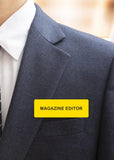 Customizable Personalized Engraved Name Badge for Uniform | Employees | Kids | Students | Doctors | School Bags (Yellow)