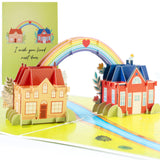 FORESTBOLD I Wish You Lived Next Door 3D Pop Up Card, Friendship Gifts for Women, Best Friend, Neighbor, BFF, Mom, Sister, Think